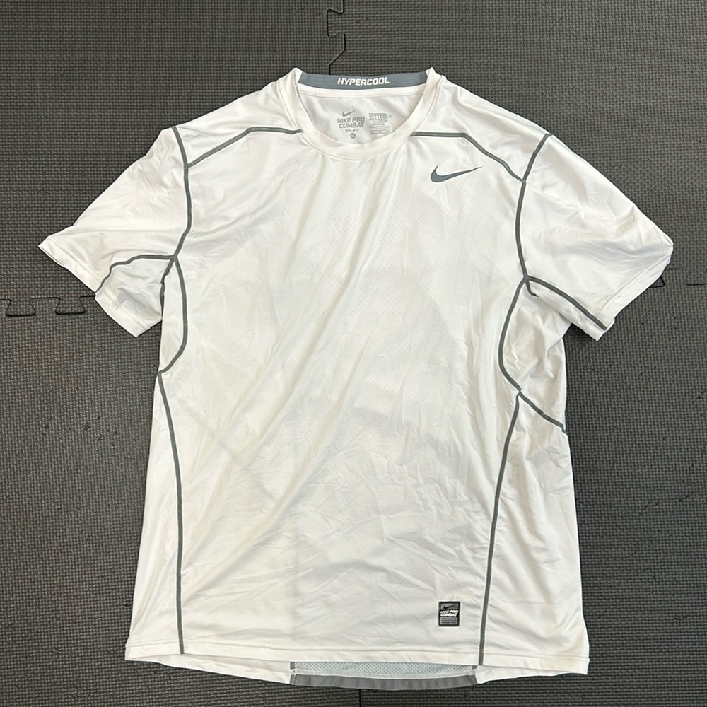 Nike Hypercool White and Gray Short Sleeve Tee